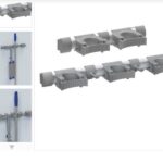 Aliuminė sieninė juostelė su dviem laikikliais