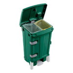 Žalias plastikinis konteineris POLARIS DELUX su durelėmis ir dviem talpom