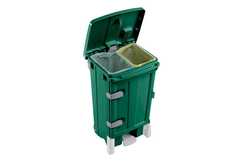 Žalias plastikinis konteineris POLARIS DELUX su durelėmis ir dviem talpom Žalias plastikinis konteineris POLARIS DELUX su durelėmis ir dviem talpom - Image 1