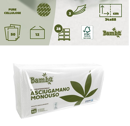 Bambukinės vienkartinės šluostės